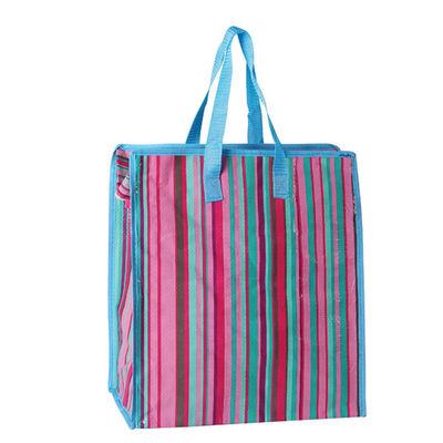 Renkli Laminasyonlu Pp Kumaşlı Çantalar Biyolojik Bozulma Zip Alışveriş Çantası Kumaşlı 50cm