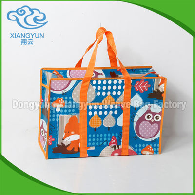 Renkli Laminasyonlu Pp Kumaşlı Çantalar Biyolojik Bozulma Zip Alışveriş Çantası Kumaşlı 50cm
