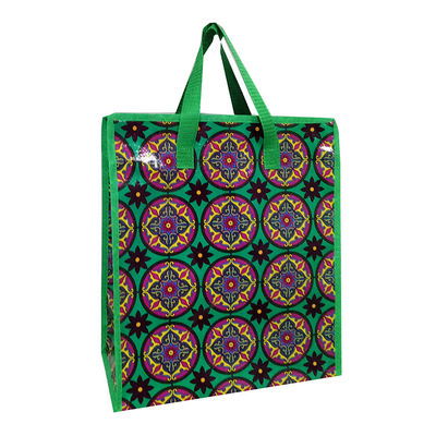Renkli Laminasyonlu Pp Kumaşlı Çantalar Biyolojik Bozulma Zip Alışveriş Çantası Kumaşlı 50cm