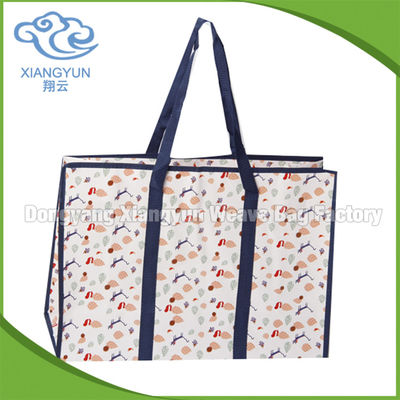 Bopp Tekrar Kullanılabilir Dokunulmamış Polipropilen Tote Çantaları Zip Alışveriş Çantası Gravure Baskı