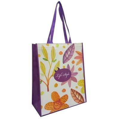 30 ila 50 cm geri dönüştürülebilir Pp dokuma alışveriş çantası özel tekrar kullanılabilir market çantası